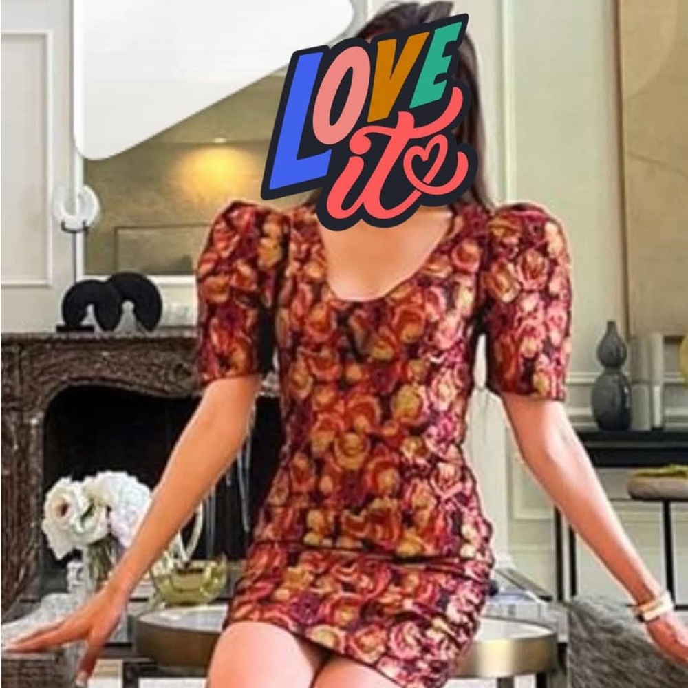 Chic Floral Puff Sleeve Mini Dress